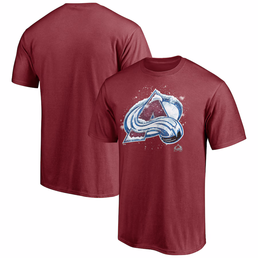 Men's Colorado Avalanche Burgundy Snow Logo T-Shirt - ujerseystore