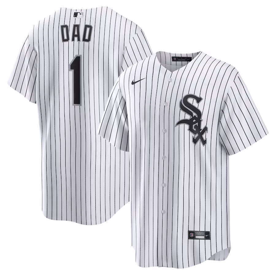 Men's Chicago White Sox Nike White #1 Dad Home Replica Jersey - ujerseystore