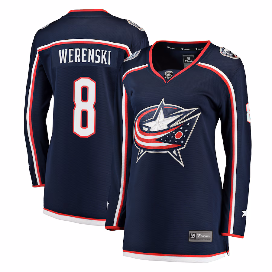 Women's Columbus Blue Jackets Zach Werenski Fanatics Navy Breakaway Jersey - ujerseystore