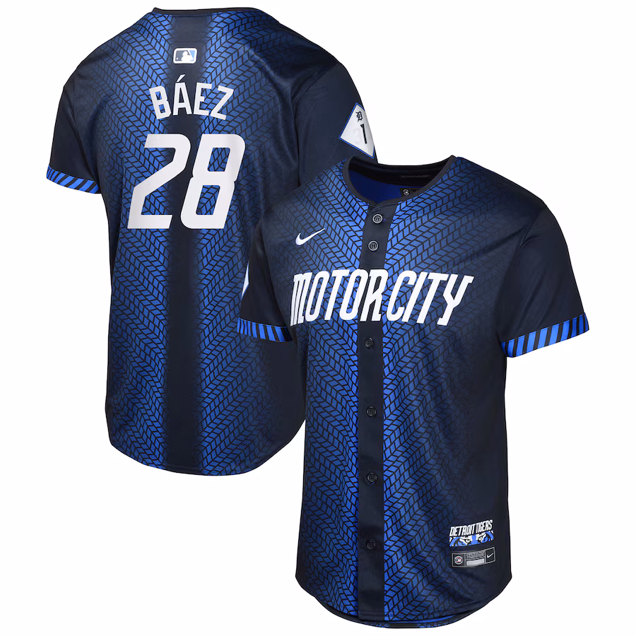 Youth Detroit Tigers Javier Baez Nike Navy 2024 City Connect Limited Jersey - ujerseystore