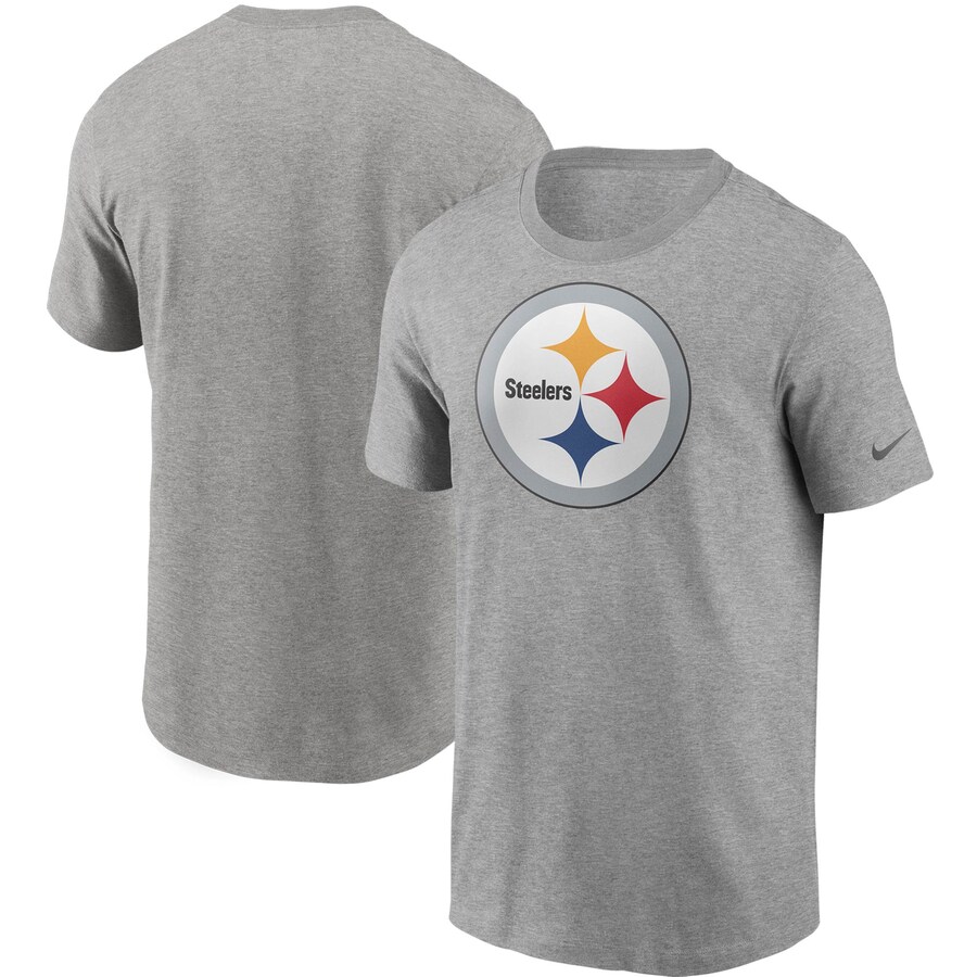 Men's Pittsburgh Steelers Nike Heathered Gray Primary Logo T-Shirt - ujerseystore