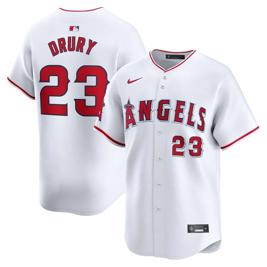 Men's Los Angeles Angels Brandon Drury Nike White Home Limited Player Jersey - ujerseystore