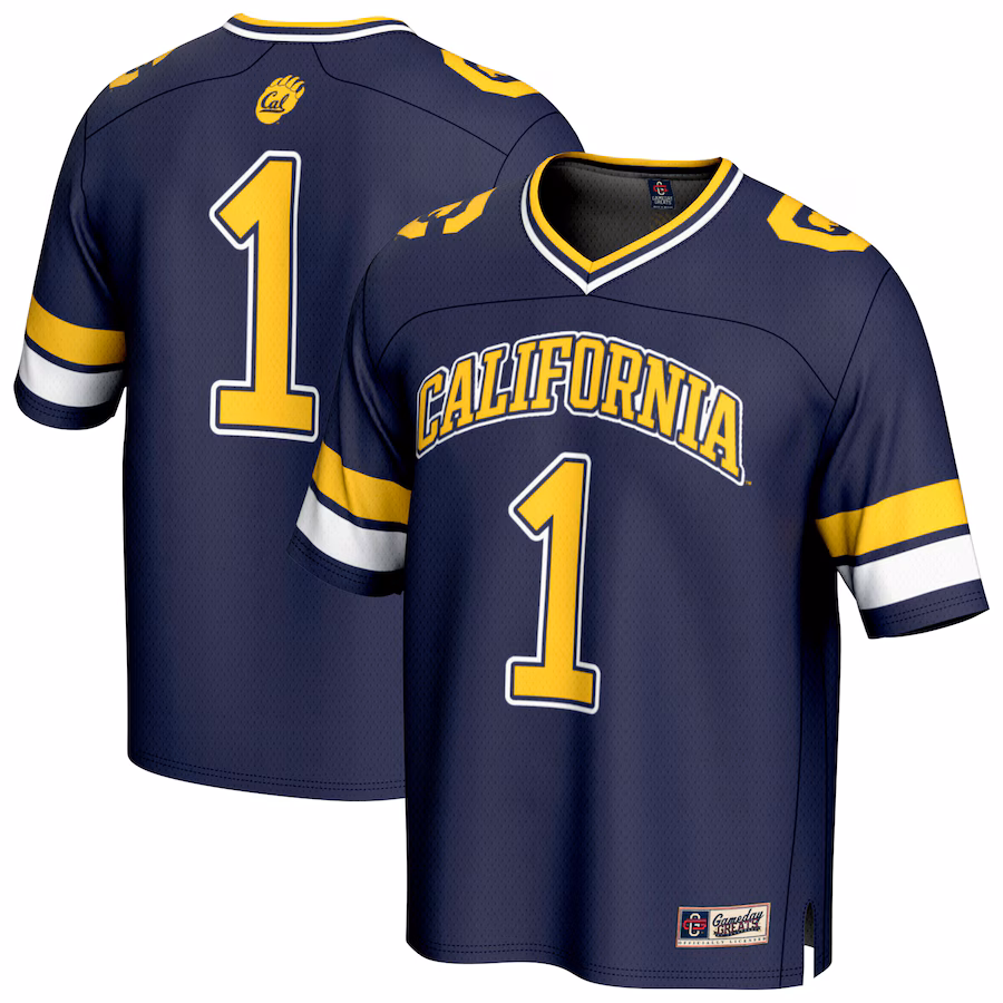 Unisex GameDay Greats #1 Navy Cal Bears Collegiate Football Fashion Jersey - ujerseystore
