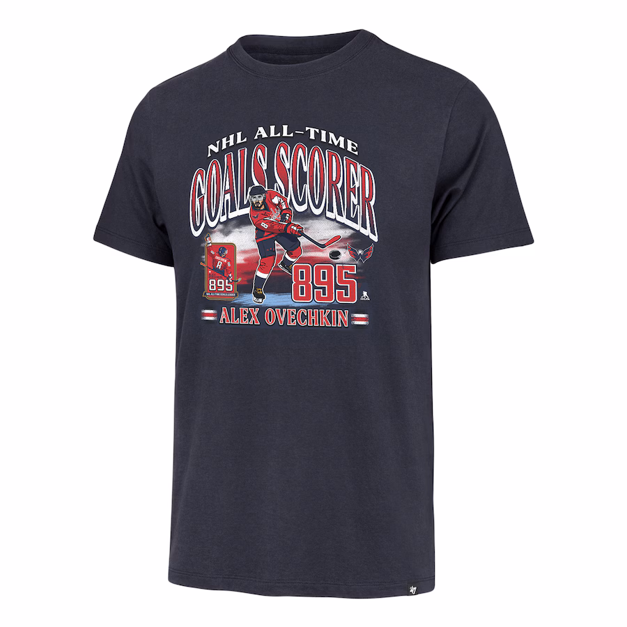 Men's Washington Capitals Alexander Ovechkin '47 Blue NHL All-Time Leading Goal Scorer Franklin T-Shirt - ujerseystore