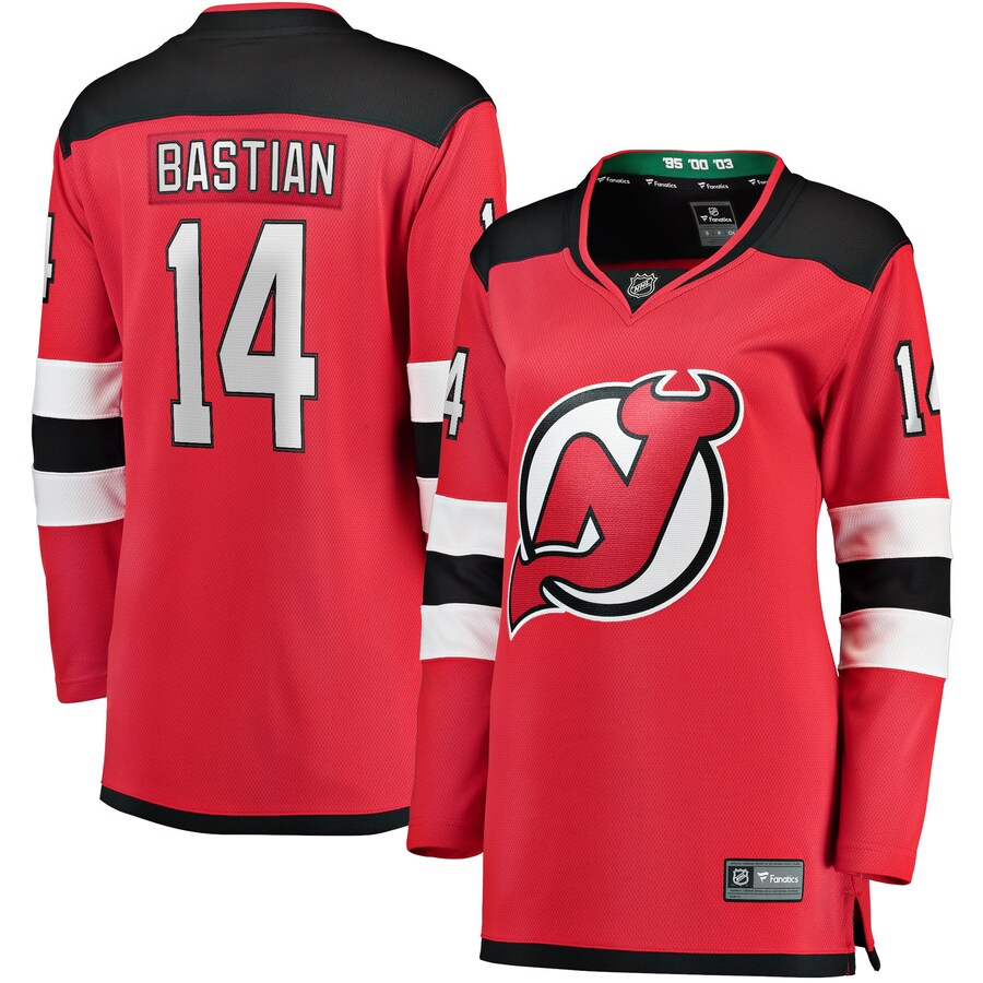 Women's New Jersey Devils Nathan Bastian Fanatics Branded Red Home Team Breakaway Player Jersey - ujerseystore