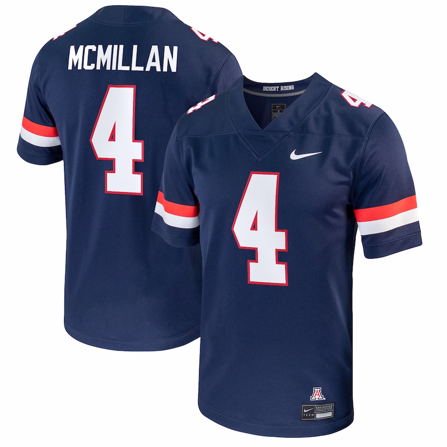 Tetairoa McMillan Arizona Wildcats Nike NIL Replica Football Jersey - Navy - ujerseystore
