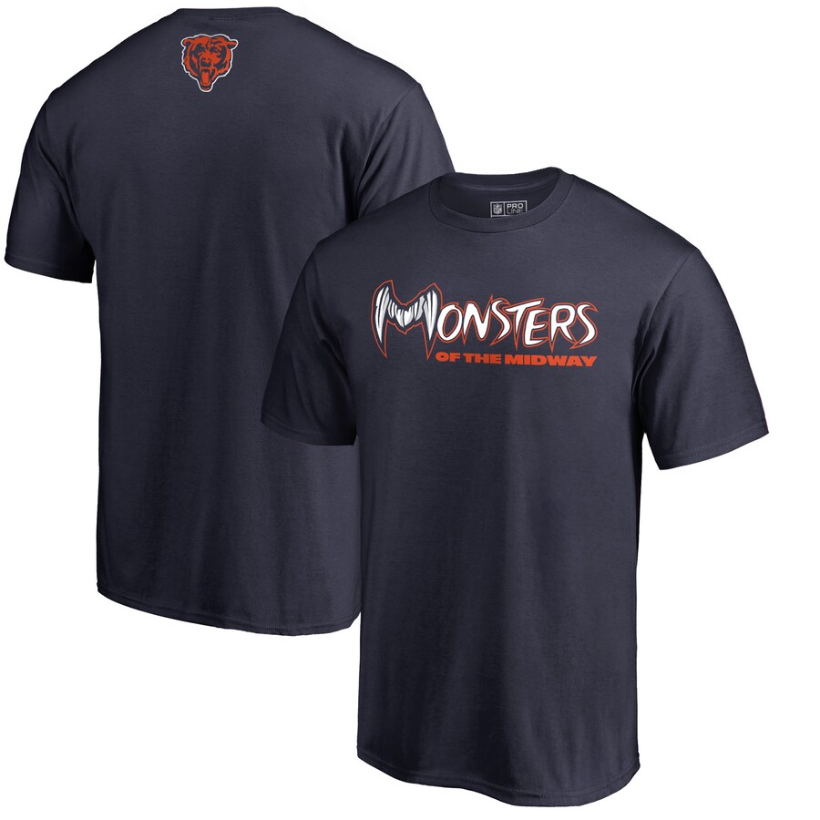 Men's Chicago Bears Navy Monsters T-Shirt - ujerseystore