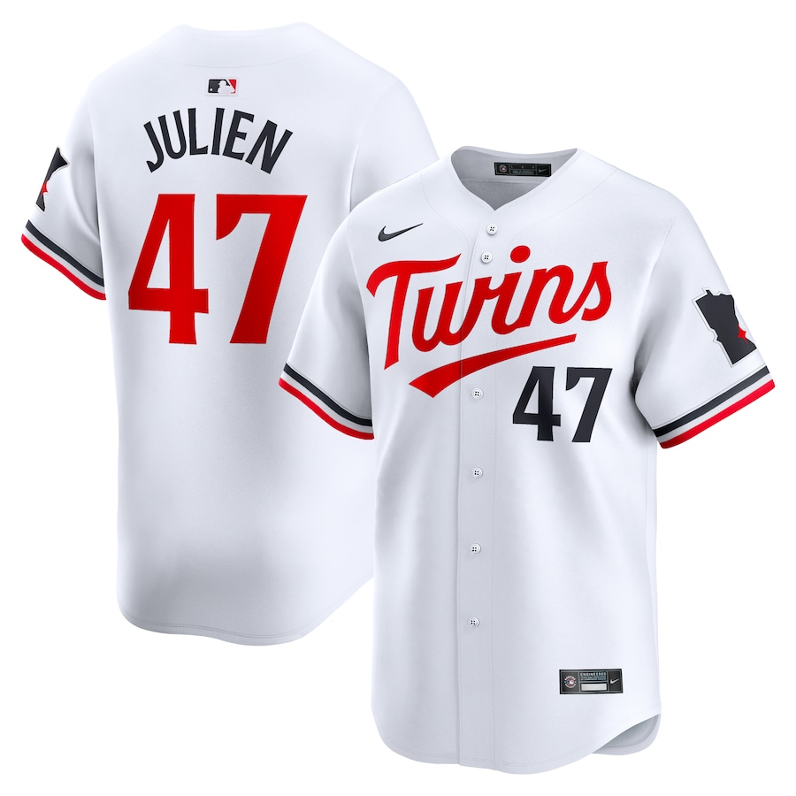 Men's Minnesota Twins Edouard Julien Nike White Home Limited Player Jersey - ujerseystore