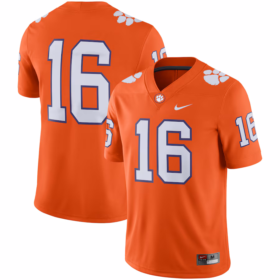 Men's Nike #16 Orange Clemson Tigers Game Jersey - ujerseystore