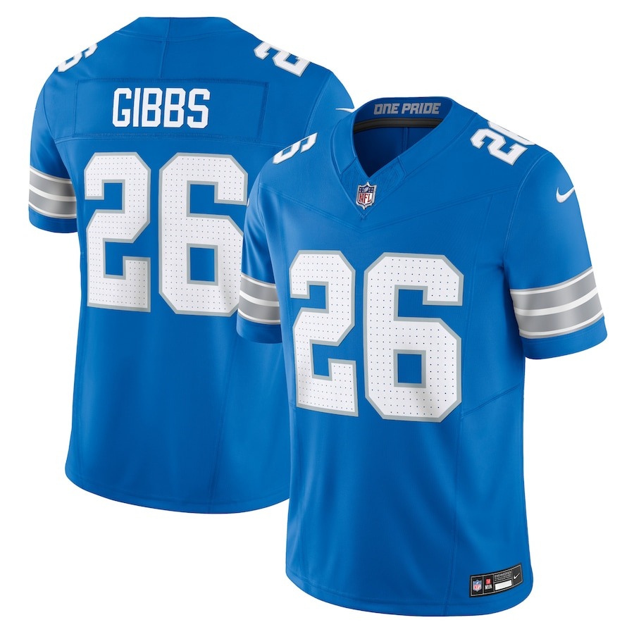 Men's Detroit Lions Jahmyr Gibbs Nike Blue Vapor F.U.S.E. Limited Jersey - ujerseystore