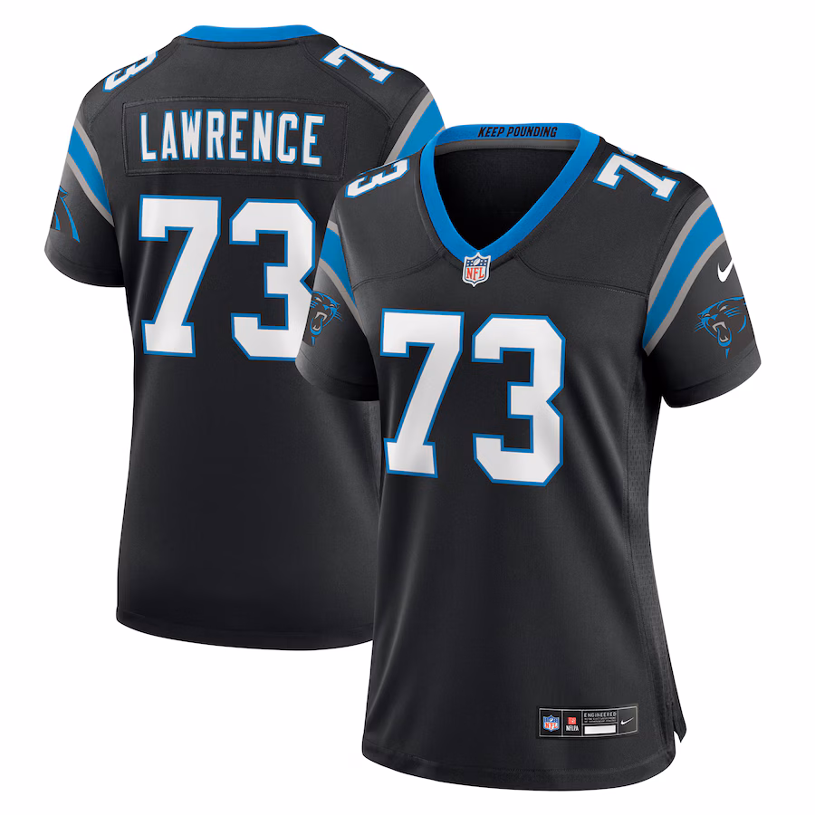 Women's Carolina Panthers Rashard Lawrence Nike  Black  Game Jersey - ujerseystore