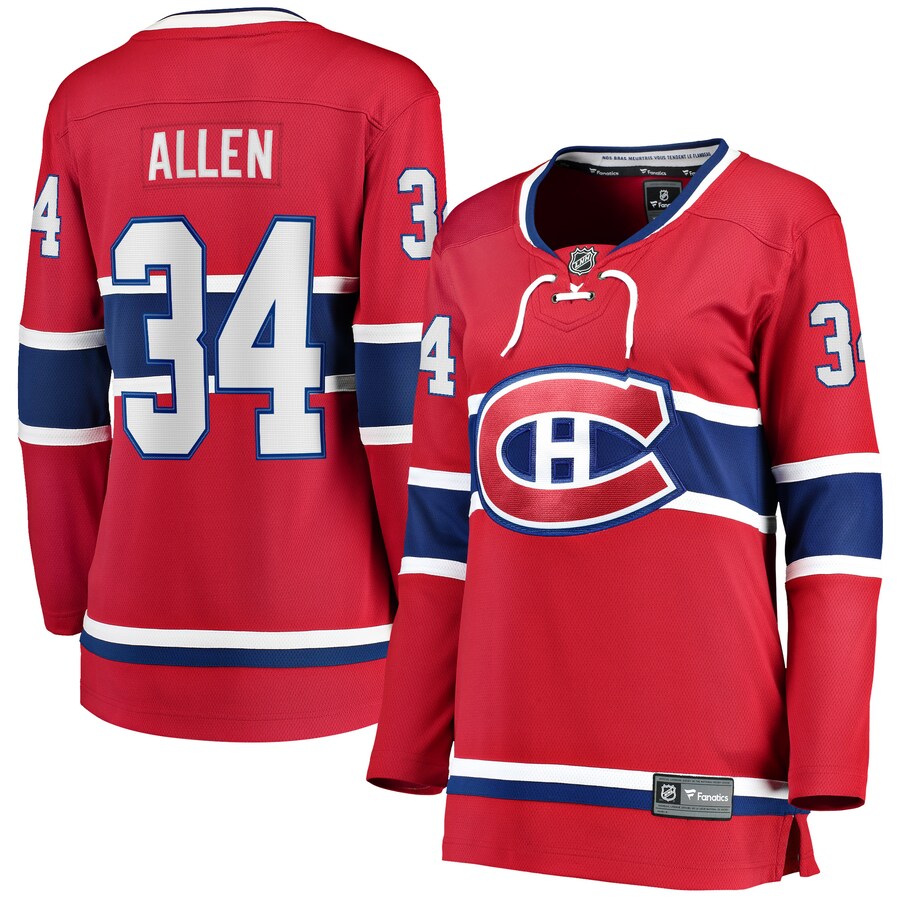 Women's Montreal Canadiens Jake Allen Fanatics Branded Red Breakaway Player Jersey - ujerseystore