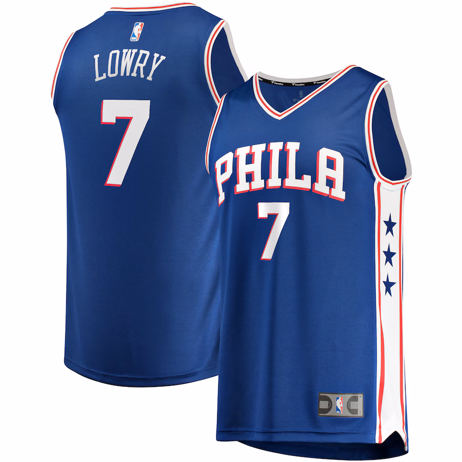 Men's Philadelphia 76ers Kyle Lowry Fanatics Royal Fast Break Player Jersey - Icon Edition - ujerseystore