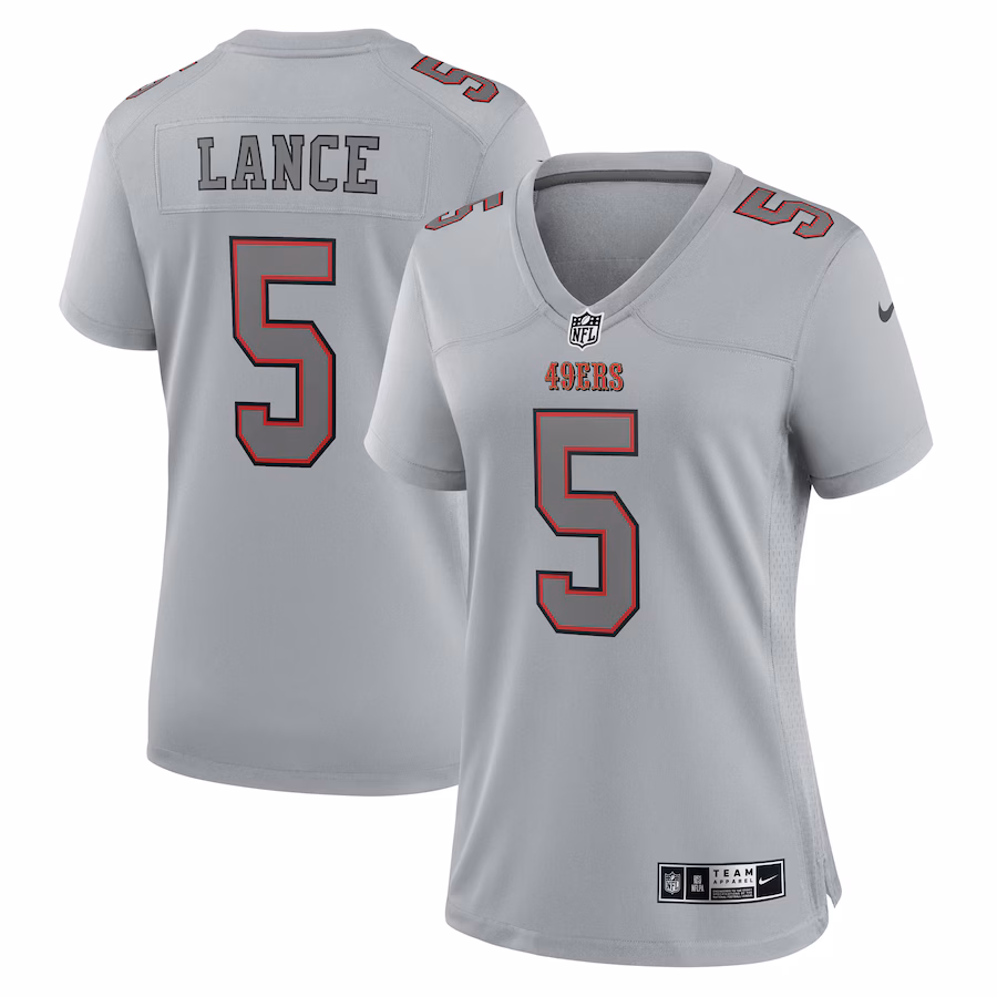 Women's San Francisco 49ers Trey Lance Nike Gray Atmosphere Fashion Game Jersey - ujerseystore