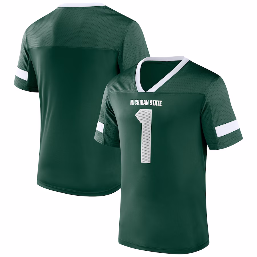 #1 Michigan State Spartans Fanatics Branded Kickoff Winner Replica Jersey - Green - ujerseystore