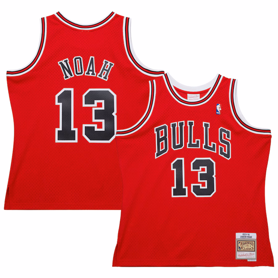 Men's Chicago Bulls Joakim Noah Mitchell & Ness Red 2013/14 Hardwood Classics Swingman Jersey - ujerseystore