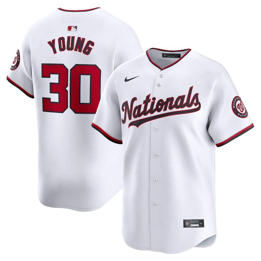 Men's Washington Nationals Jacob Young Nike White Home Limited Player Jersey - ujerseystore