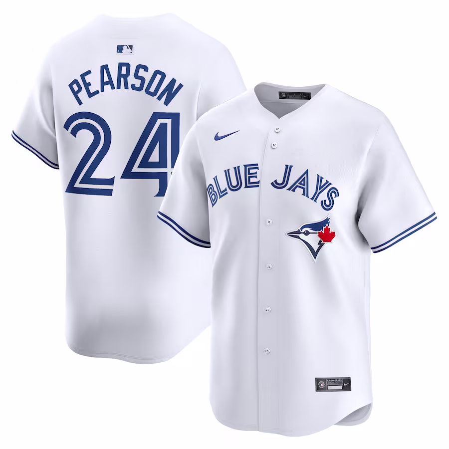 Men's Toronto Blue Jays Nate Pearson Nike White Home Limited Player Jersey - ujerseystore