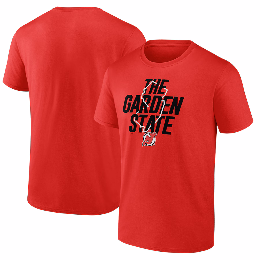 Men's New Jersey Devils Fanatics Red Local T-Shirt - ujerseystore
