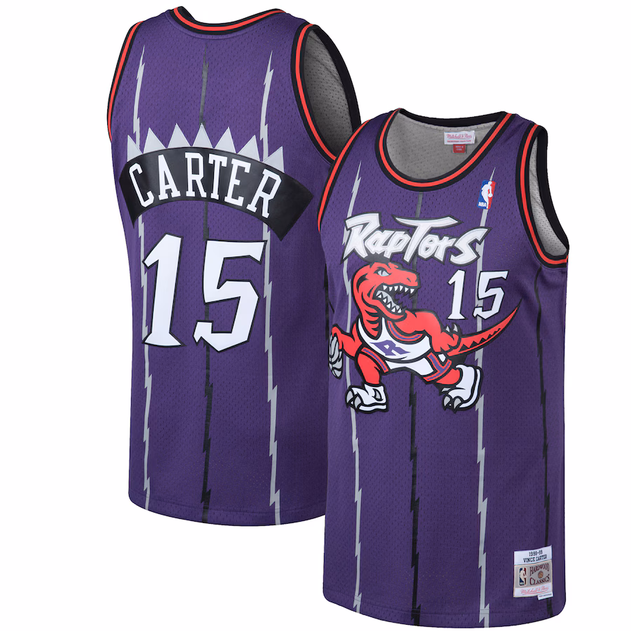 Men's Toronto Raptors Vince Carter Mitchell & Ness Purple 1998/99 Hardwood Classics Swingman Jersey - ujerseystore