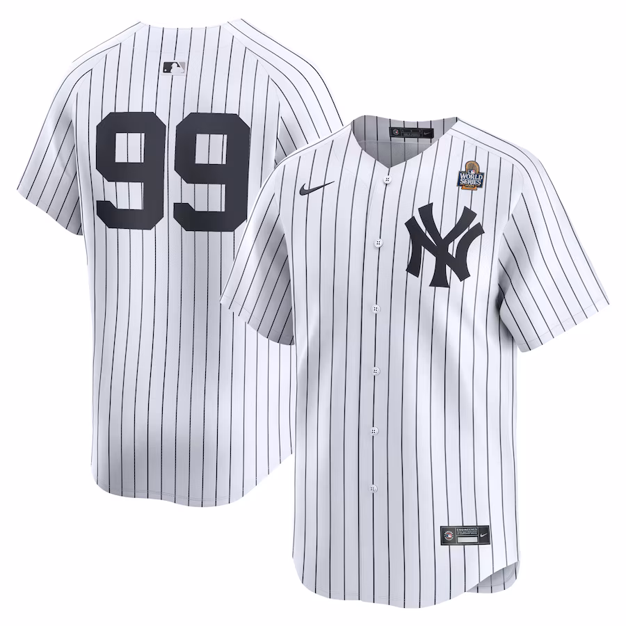 Men's New York Yankees Aaron Judge Nike White 2024 World Series Home Limited Player Jersey - ujerseystore