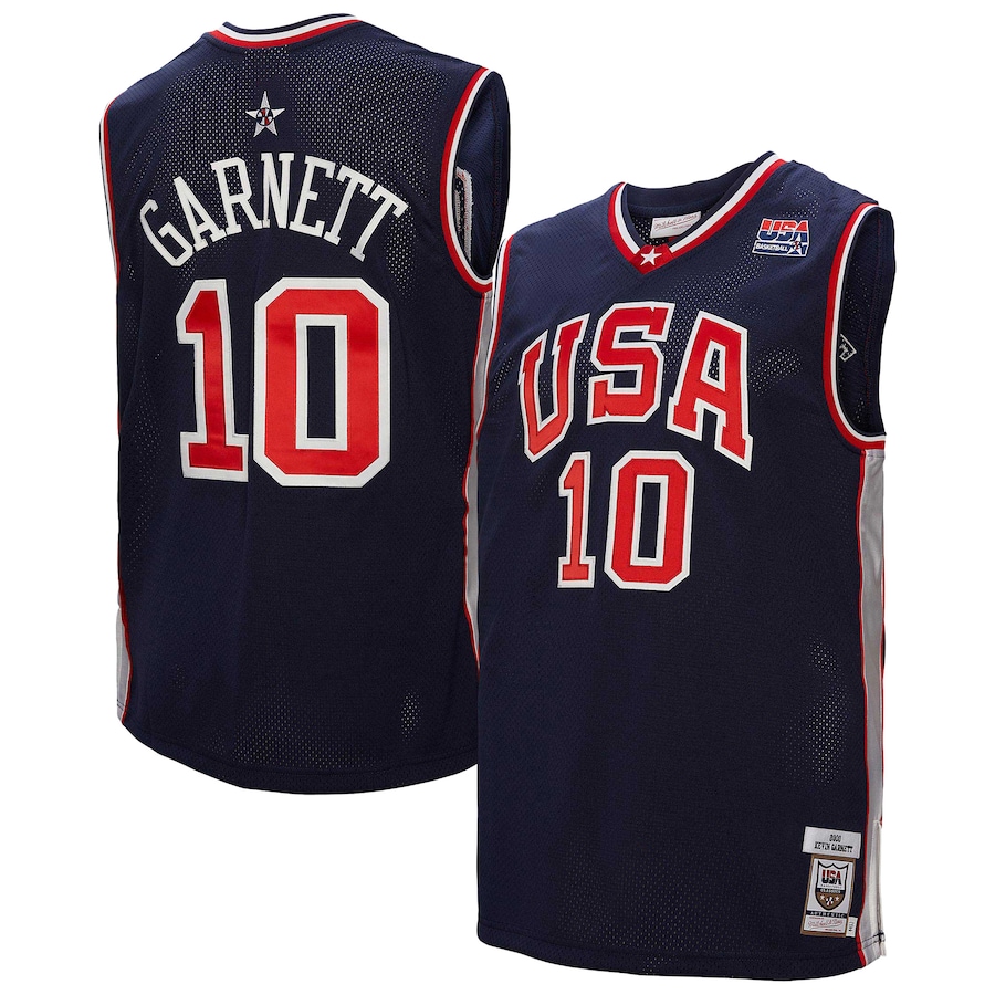 Men's USA Basketball Kevin Garnett Mitchell & Ness Navy 2000 Authentic Jersey - ujerseystore