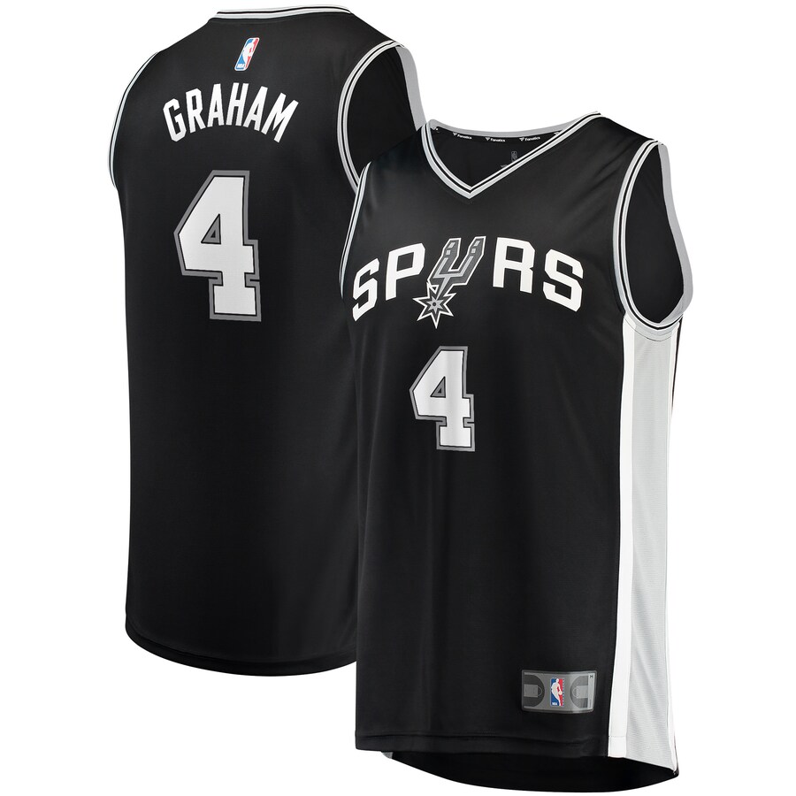 Youth San Antonio Spurs Devonte' Graham Fanatics Black Fast Break Player Jersey - Icon Edition - ujerseystore