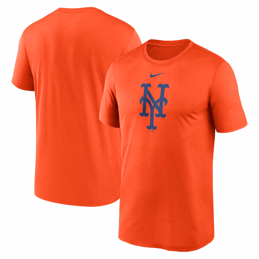 Men's New York Mets Nike Orange Legend Fuse Large Logo Performance T-Shirt - ujerseystore
