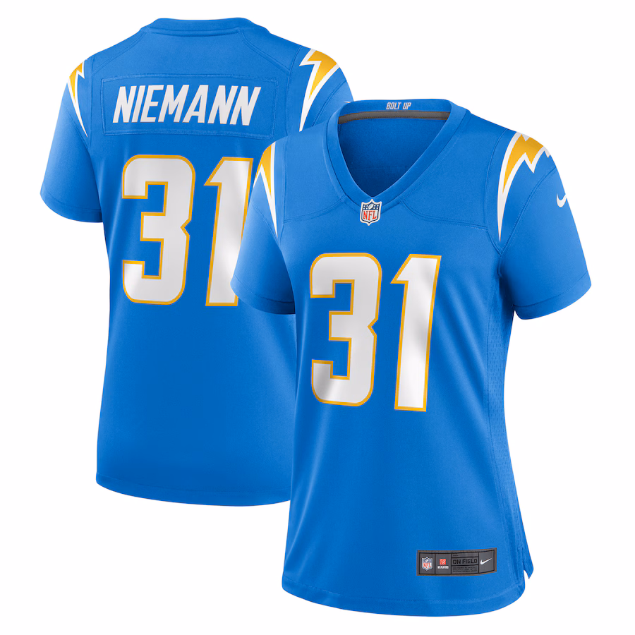 Women's Los Angeles Chargers Nick Niemann Nike Powder Blue Game Player Jersey - ujerseystore