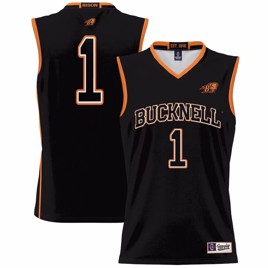 #1 Bucknell Bison GameDay Greats Lightweight Basketball Fashion Jersey - Black - ujerseystore