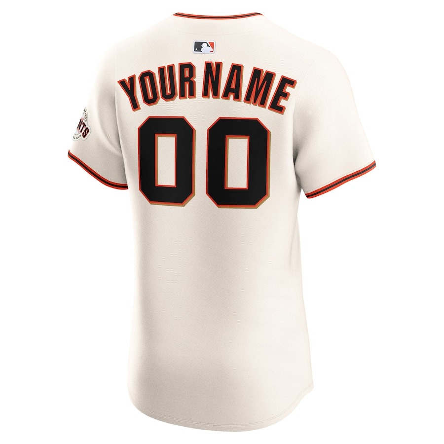 Men's San Francisco Giants Nike Cream Home Elite Custom Jersey - ujerseystore