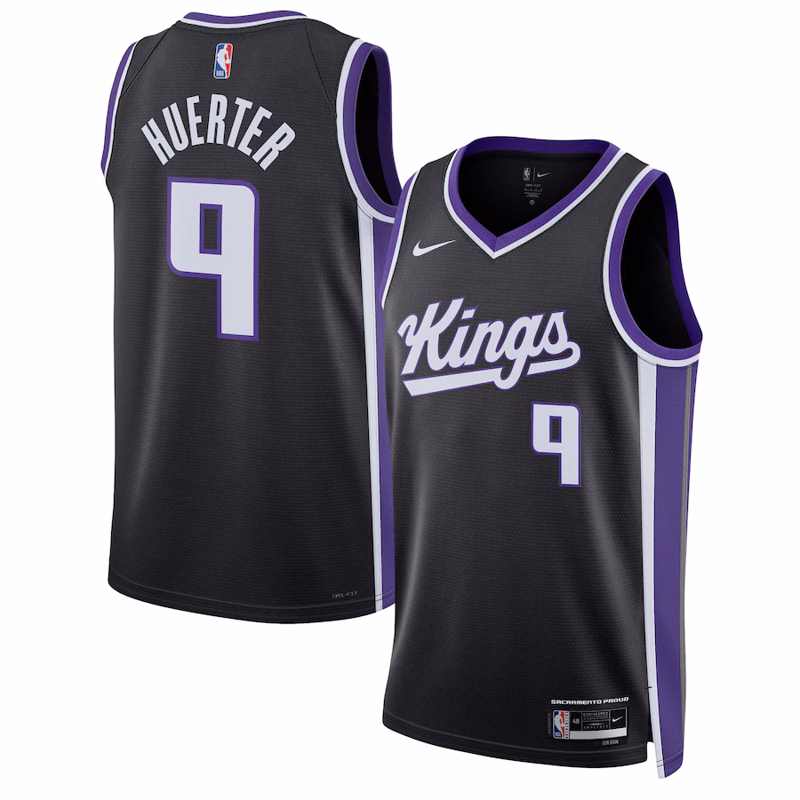 Unisex Sacramento Kings Kevin Huerter Nike Black Swingman Jersey - Icon Edition - ujerseystore