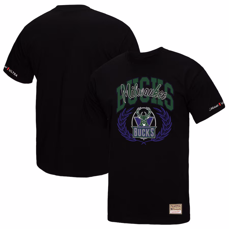 Men's Milwaukee Bucks Mitchell & Ness Black NBA x Michelob Ultra Rewind II T-Shirt - ujerseystore