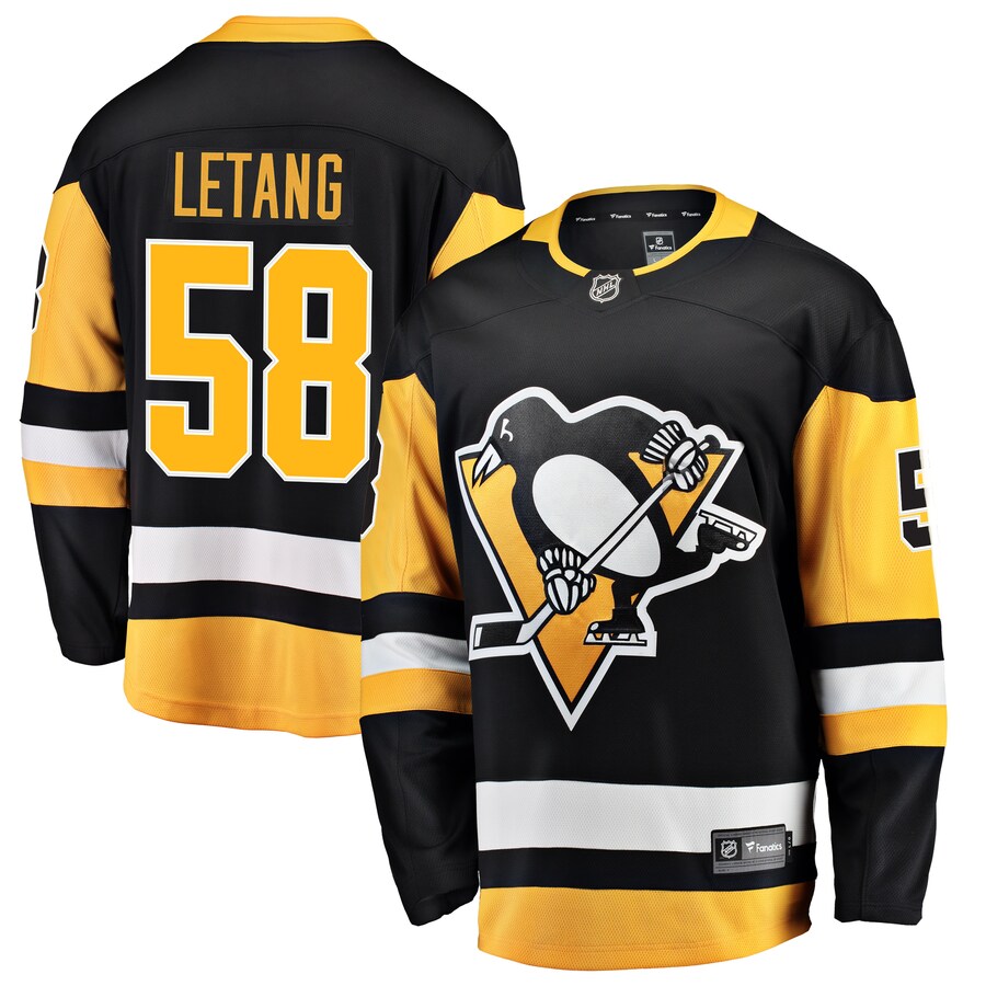 Men's Pittsburgh Penguins Kris Letang Fanatics Branded Black Breakaway Player Jersey - ujerseystore