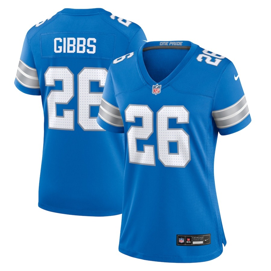 Women's Detroit Lions Jahmyr Gibbs Nike Blue Game Jersey - ujerseystore