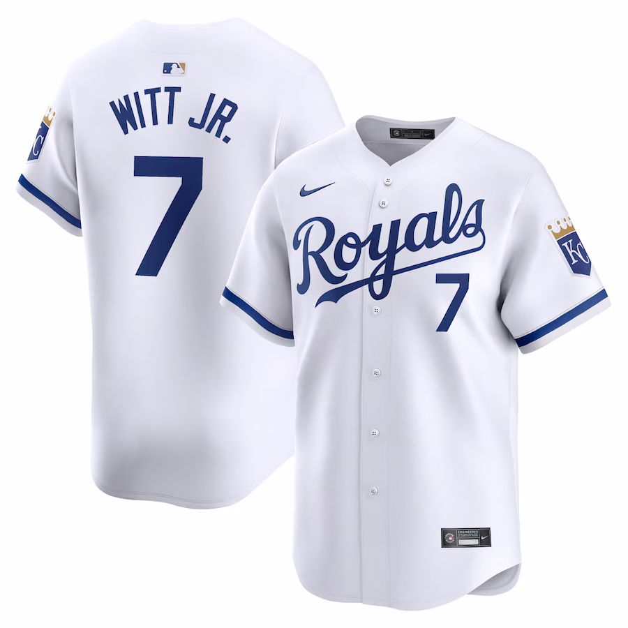 Men's Kansas City Royals Bobby Witt Jr. Nike White Home Limited Player Jersey - ujerseystore