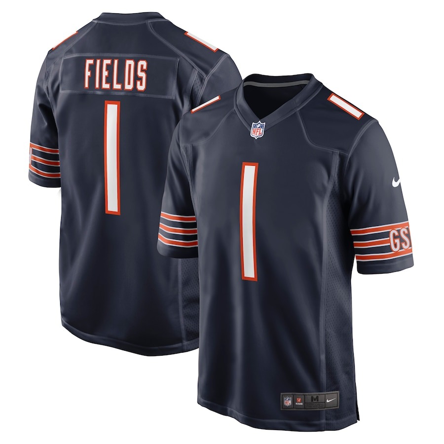 Youth Chicago Bears Justin Fields Nike Navy Game Jersey - ujerseystore