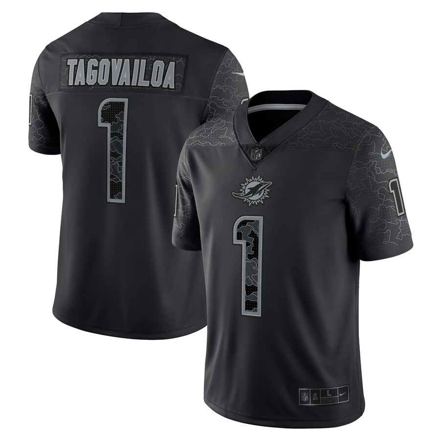 Men's Miami Dolphins Tua Tagovailoa Nike Black RFLCTV Limited Jersey - ujerseystore