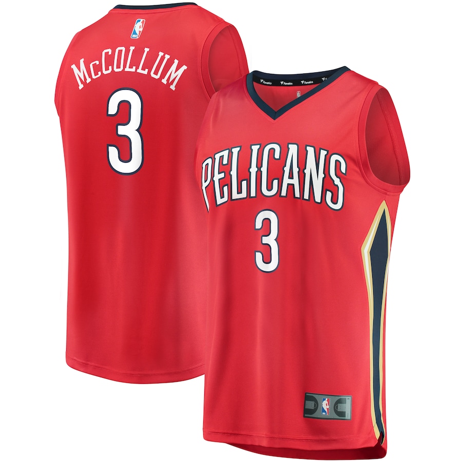 Men's New Orleans Pelicans C.J. McCollum Fanatics Red Fast Break Replica Player Jersey - Statement Edition - ujerseystore