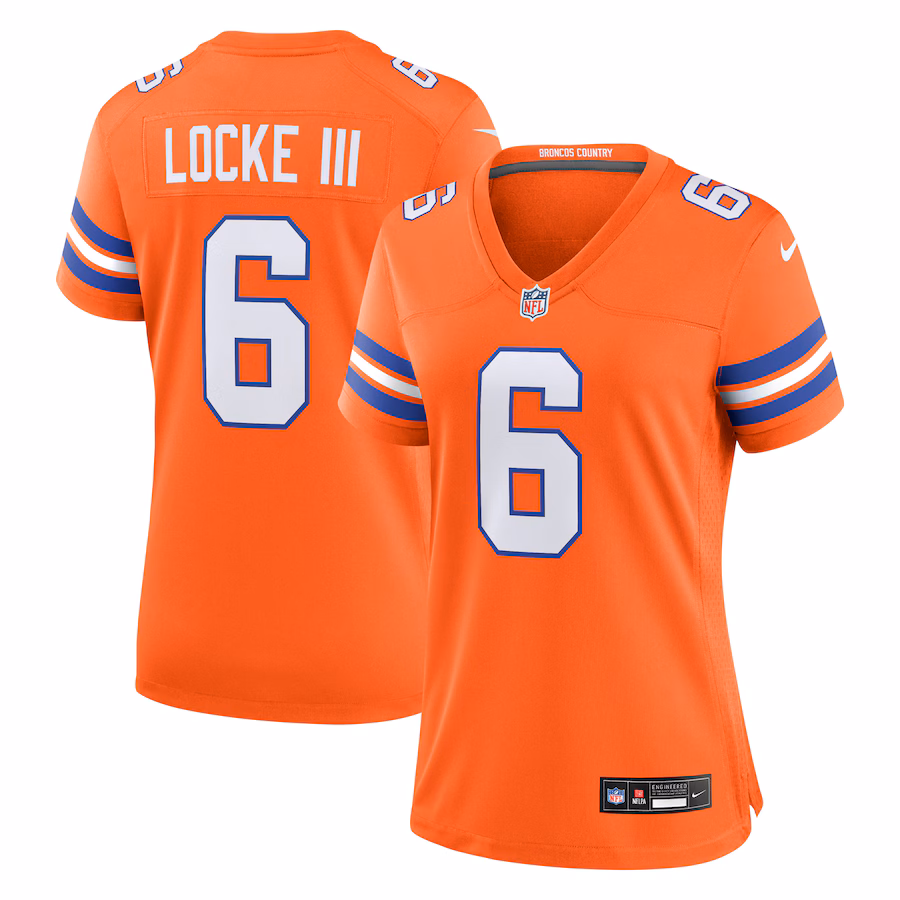 Women's Denver Broncos P.J. Locke III Nike Orange Mile High Collection 1977 Throwback Player Game Jersey - ujerseystore