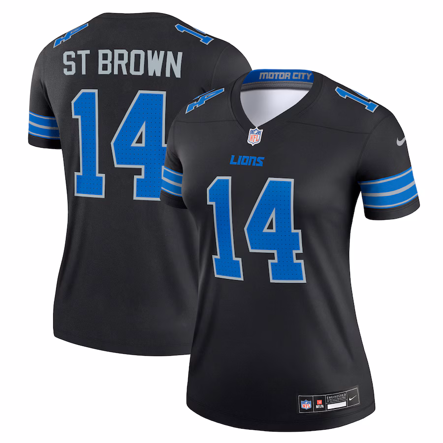 Women's Detroit Lions Amon-Ra St. Brown Nike Black Legend Jersey - ujerseystore