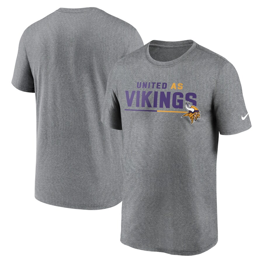 Men's Minnesota Vikings Nike Heather Gray Legend Team Shoutout Performance T-Shirt - ujerseystore