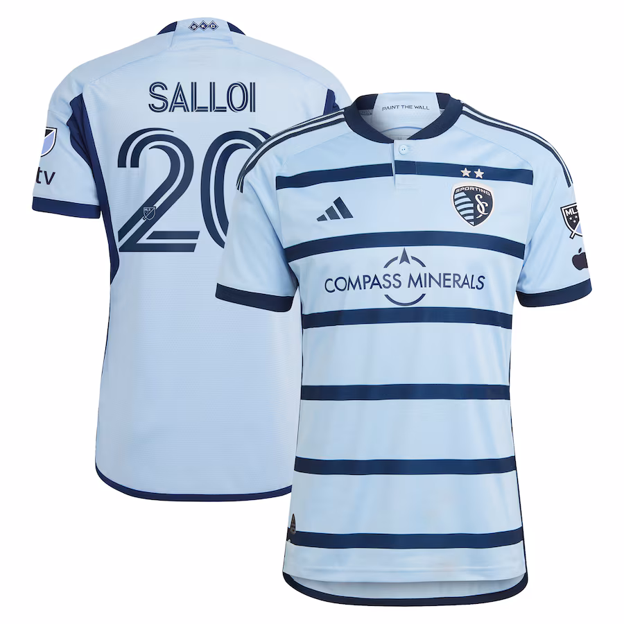 Men's Sporting Kansas City Daniel Salloi adidas Light Blue 2023 Hoops 4.0 Authentic Player Jersey - ujerseystore