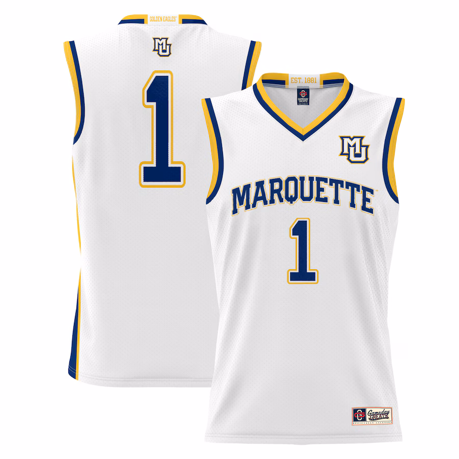 Youth GameDay Greats White #1 Marquette Golden Eagles Lightweight Basketball Jersey - ujerseystore
