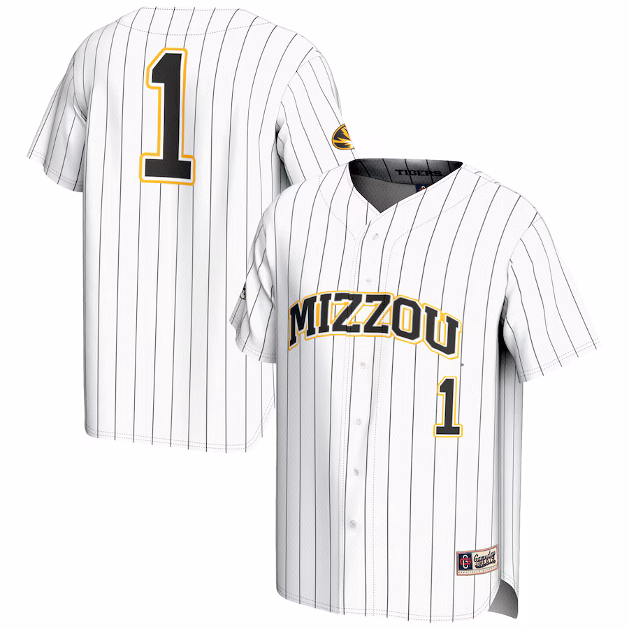 Men's GameDay Greats #1 White Missouri Tigers Lightweight Baseball Jersey - ujerseystore