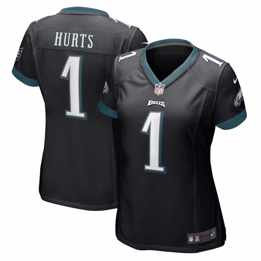 Women's Philadelphia Eagles Jalen Hurts Nike Black Game Jersey - ujerseystore