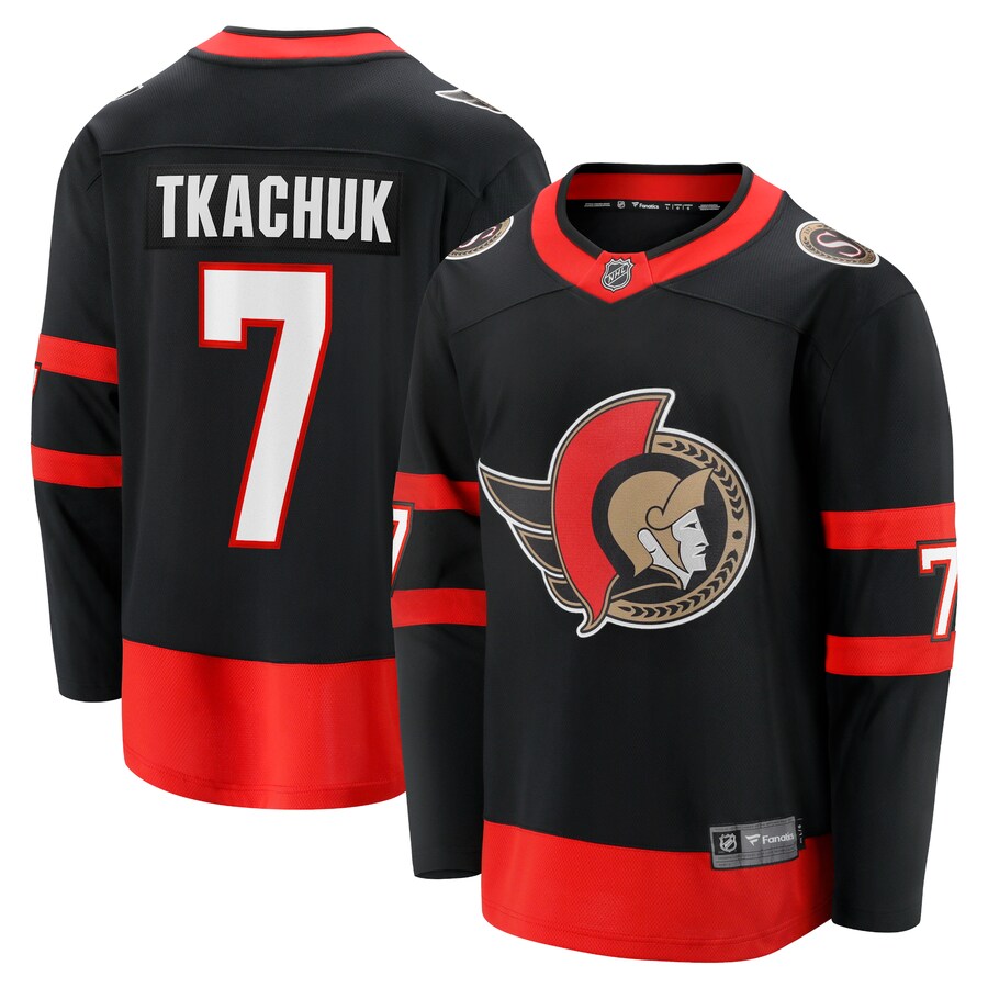 Men's Ottawa Senators Brady Tkachuk Fanatics Branded Black 2020/21 Home Premier Breakaway Player Jersey - ujerseystore