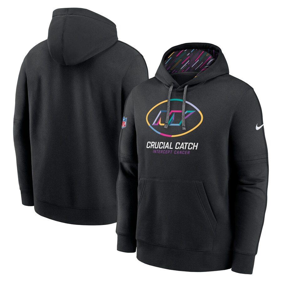 Men's New York Jets Nike Black 2024 NFL Crucial Catch Club Pullover Hoodie - ujerseystore