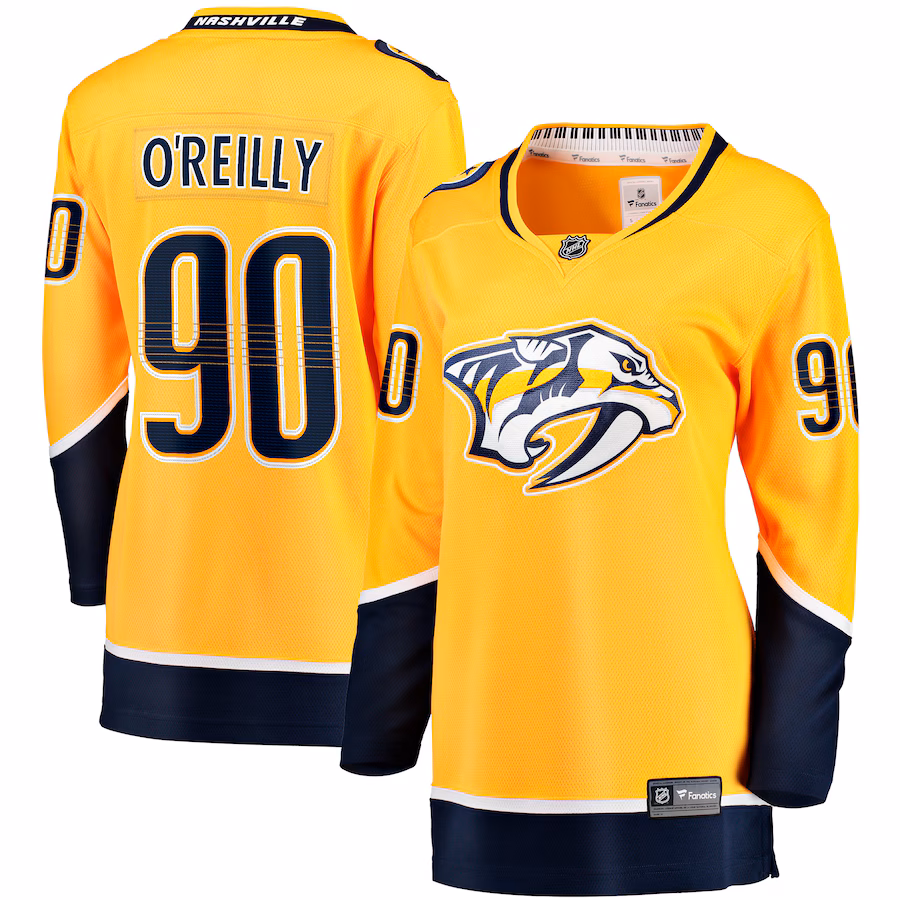 Women's Nashville Predators Ryan O'Reilly Fanatics Gold Home Premier Breakaway Player Jersey - ujerseystore