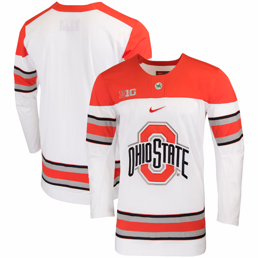 Men's Nike White Ohio State Buckeyes Replica College Hockey Jersey - ujerseystore